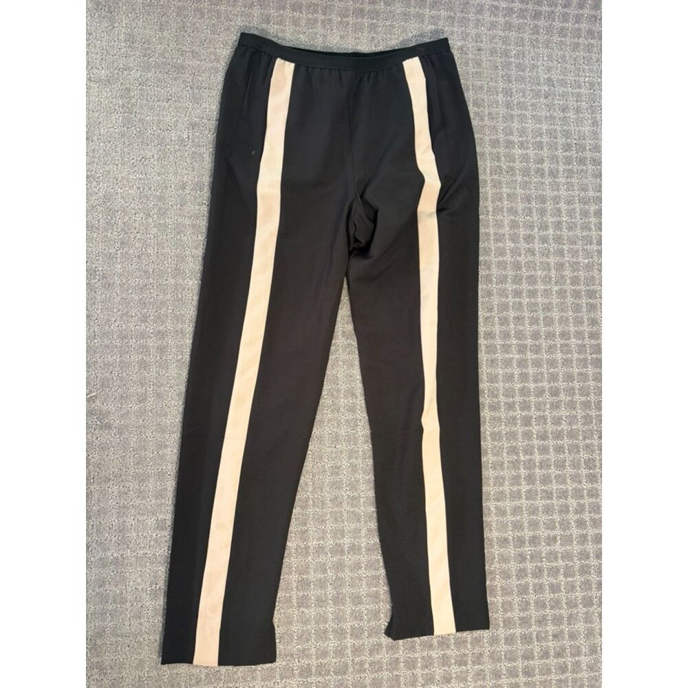 Women's M Philosophy Republic Clothing Black pull on pants w white front stripe